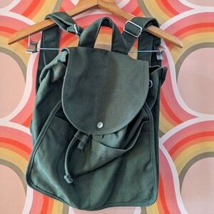Baggu Green Canvas Backpack